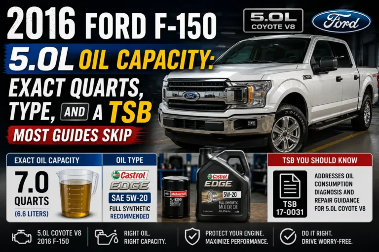 2016 ford F150 5.0L Oil Capacity: Exact Quarts, Type, and a TSB Most Guides Skip