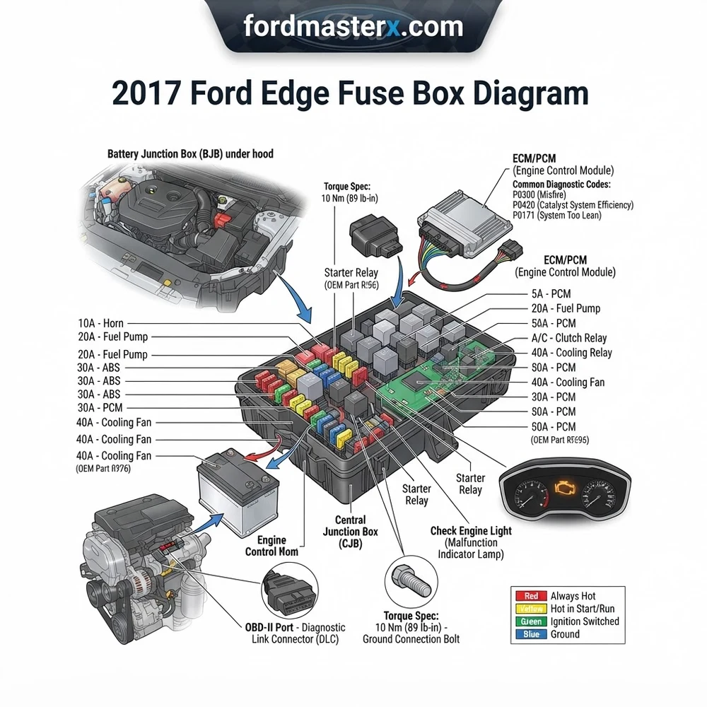 2017 ford edge fuse box diagram diagram with labeled components and explanations