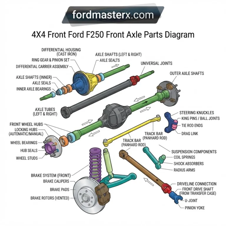 4x4 front ford f250 front axle parts diagram diagram with labeled components and explanations