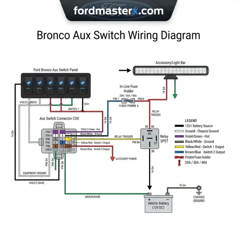 Ford Bronco Aux Switch Wiring Diagram: Wiring & Maintenance 2026 132 bronco aux switch wiring diagram diagram with labeled components and explanations