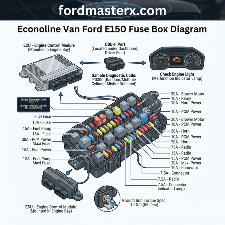 econoline van ford e150 fuse box diagram diagram with labeled components and explanations