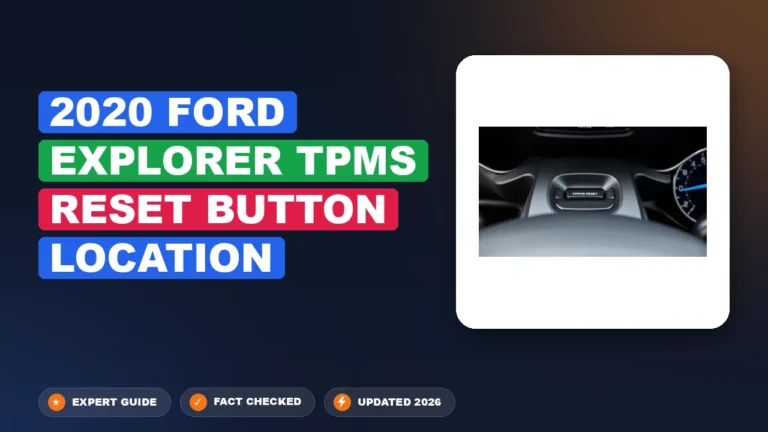 2020 Ford Explorer TPMS Reset Button Location Solved