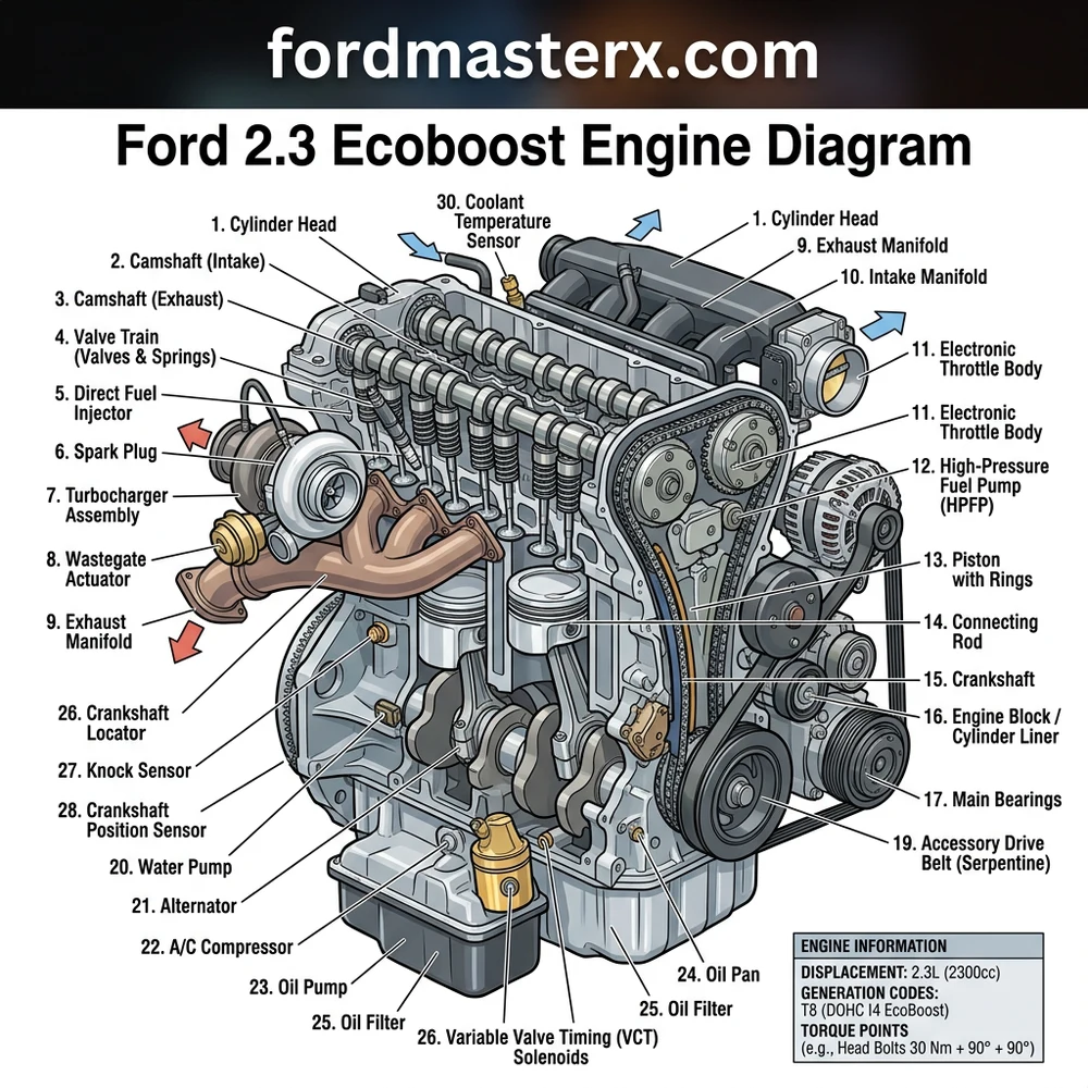 2.3 EcoBoost Ford Engine Diagram: Component Breakdown (2026) 2 2.3 EcoBoost Ford Engine Diagram: Component Breakdown (2026)