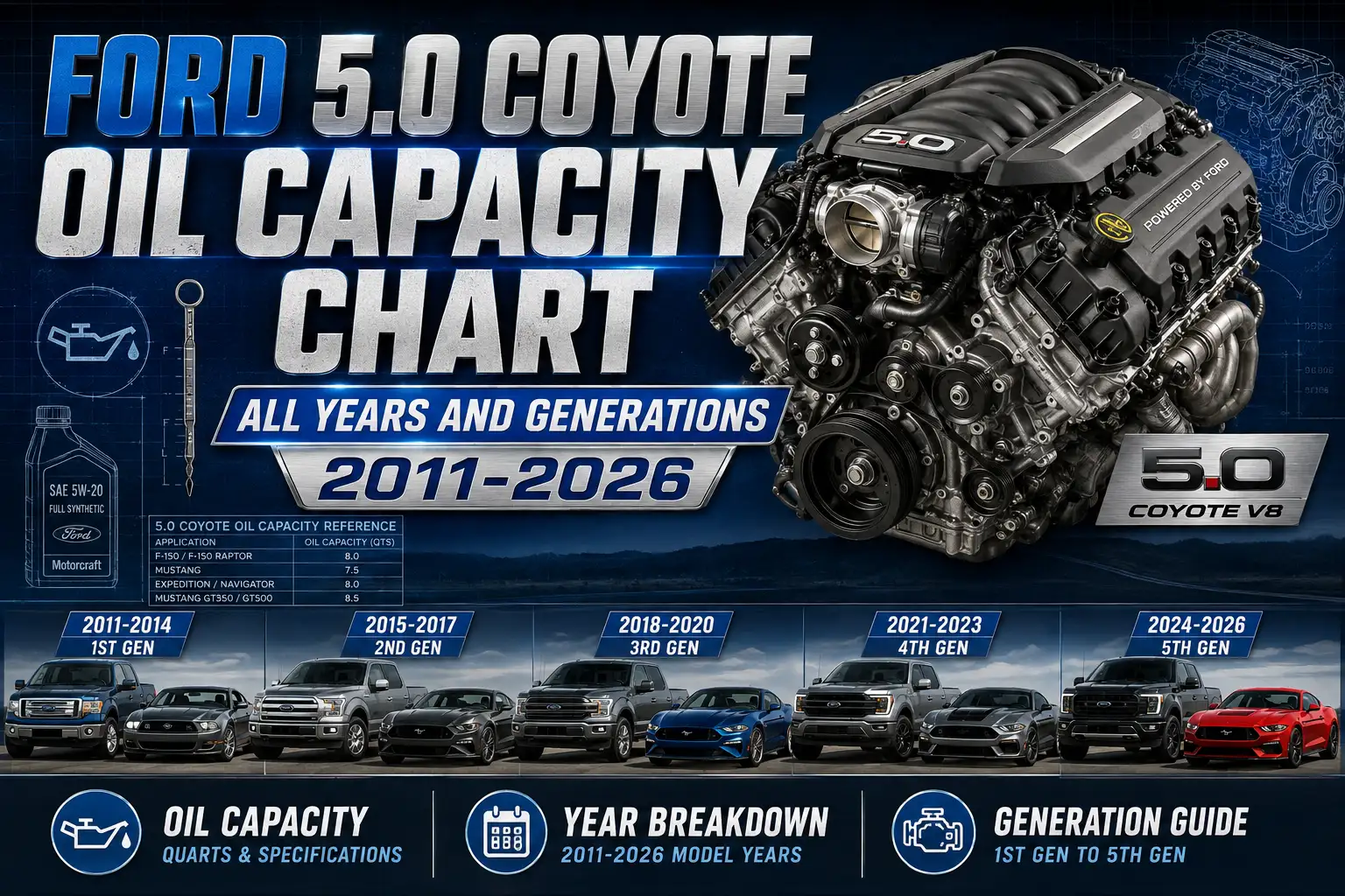 ford 5.0 coyote oil capacity chart