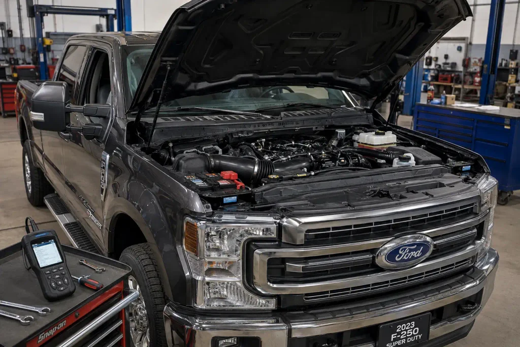 Ford 7.3 Godzilla Problems: Symptoms and Fixes 2026 2 Ford 7.3 Godzilla problems diagnosis on Super Duty engine