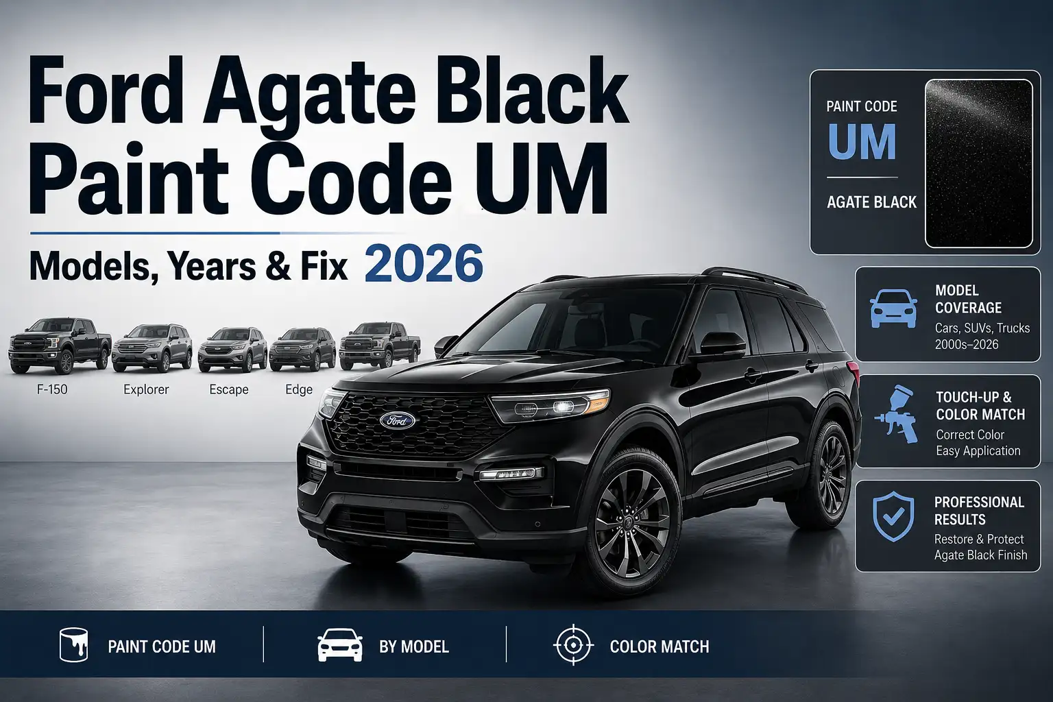Ford Agate Black Paint Code UM: Models, Years & Fix 2026