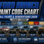 ford bronco paint code chart