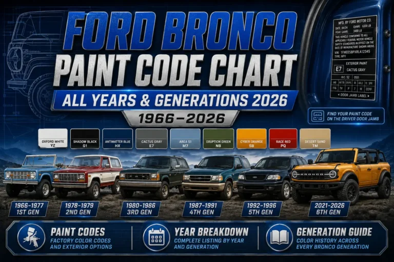 Ford Bronco Paint Code Chart: All Years & Generations 2026 1 ford bronco paint code chart
