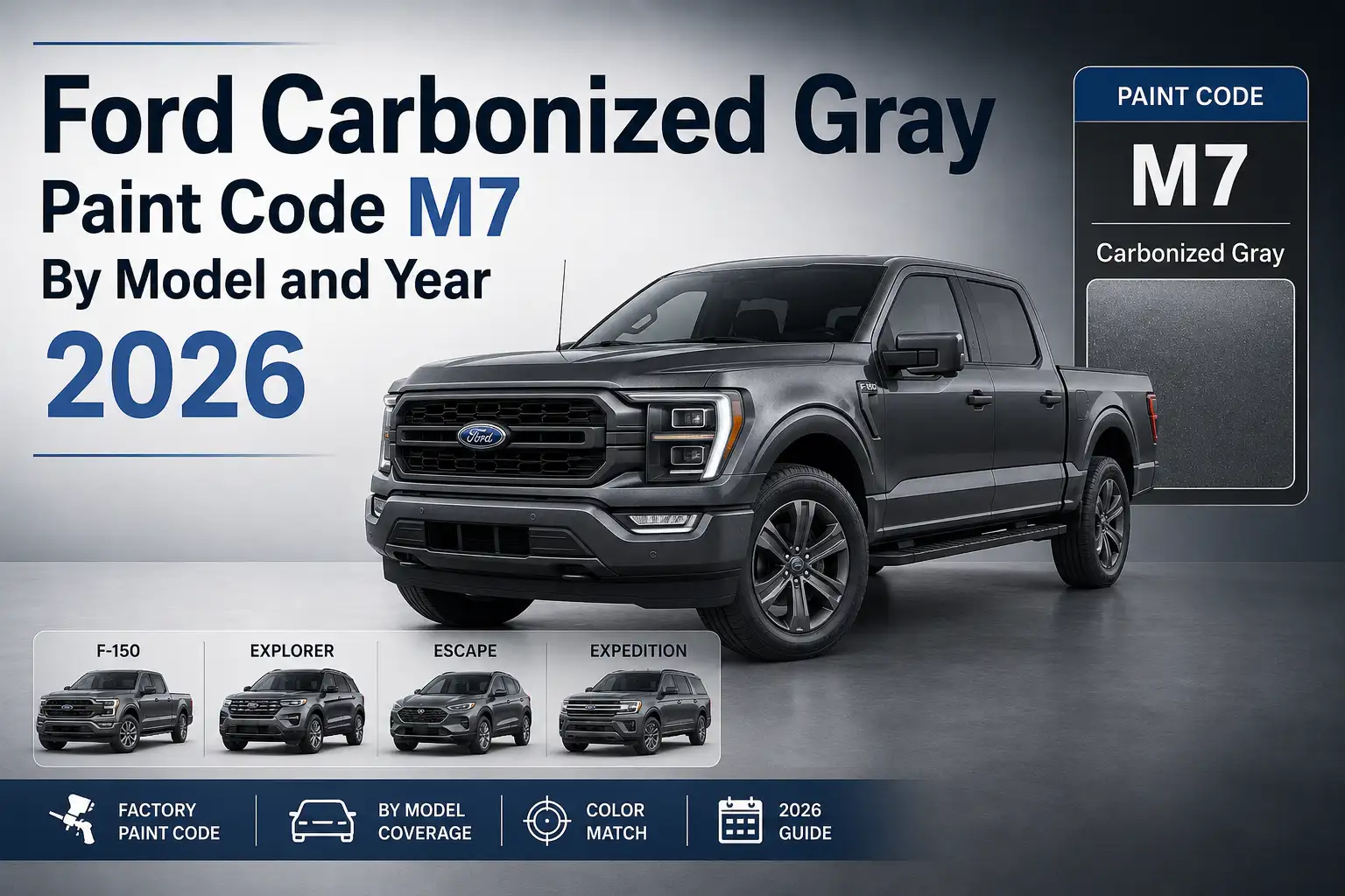 Ford Carbonized Gray Paint Code: M7 by Model and Year 2026 1 Ford Carbonized Gray Paint Code: M7 by Model and Year 2026