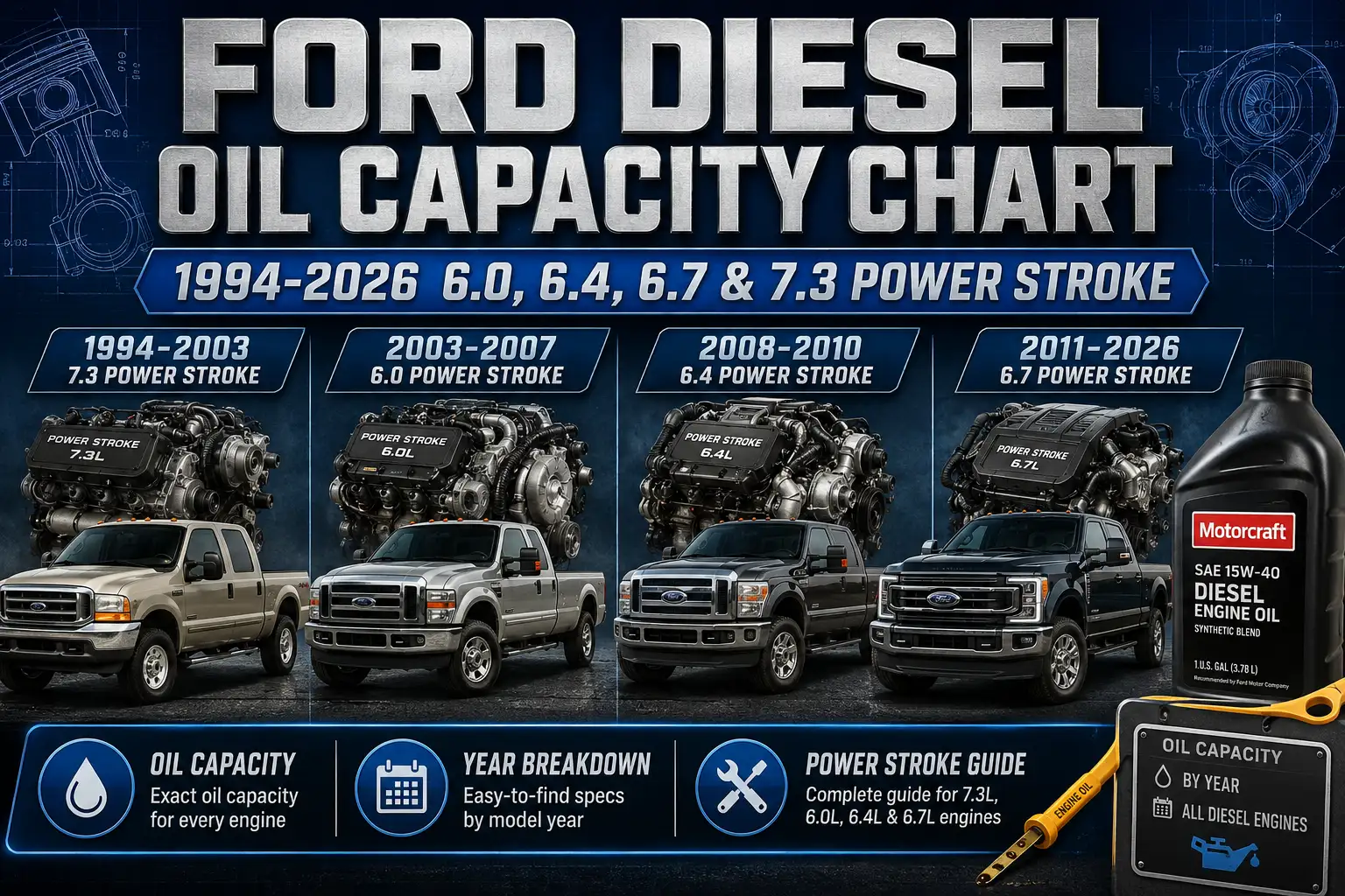 ford diesel oil capacity chart