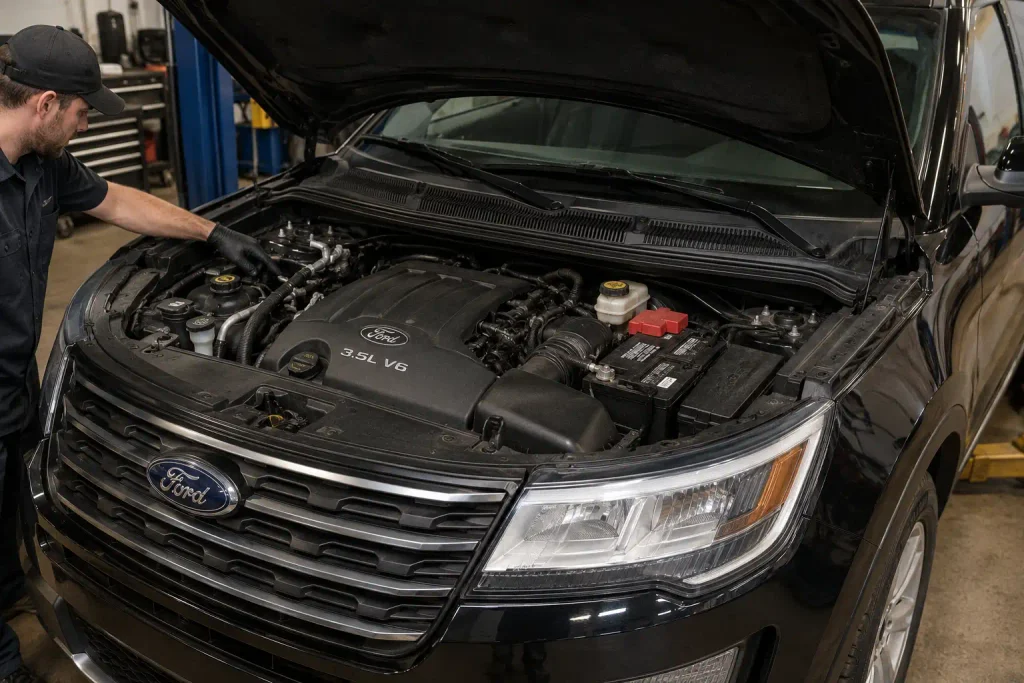 Ford Explorer camshaft position sensor location in 3.5L engine bay