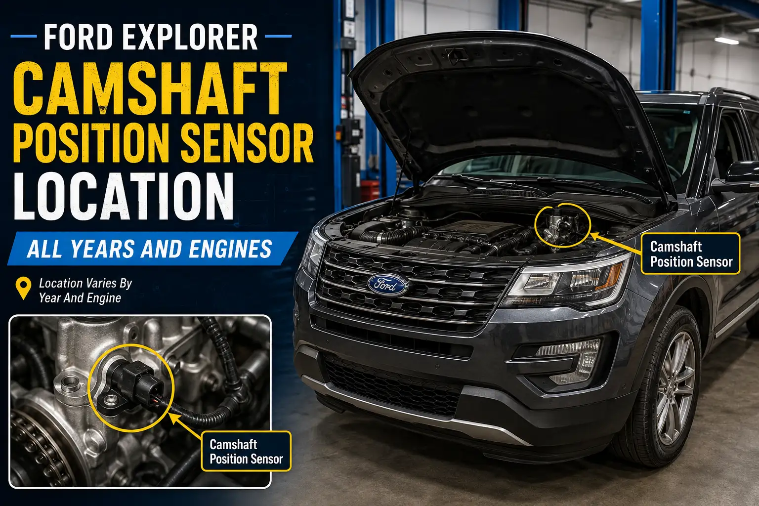Ford Explorer Camshaft Position Sensor Location: All Years and Engines