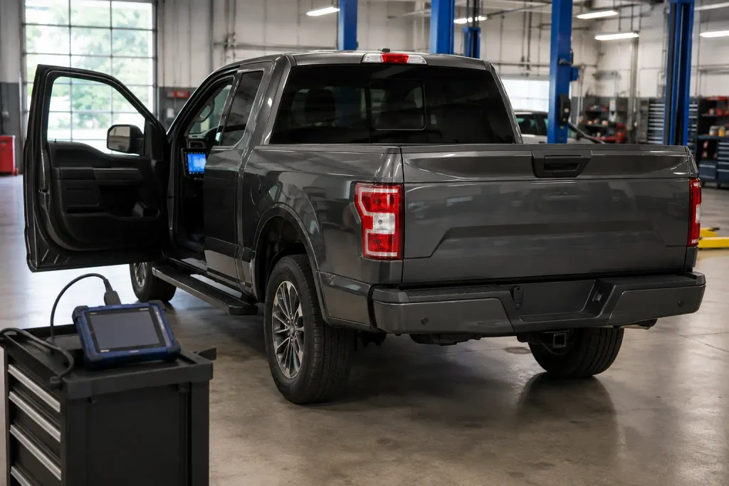 Ford F150 backup camera not working with blue screen display