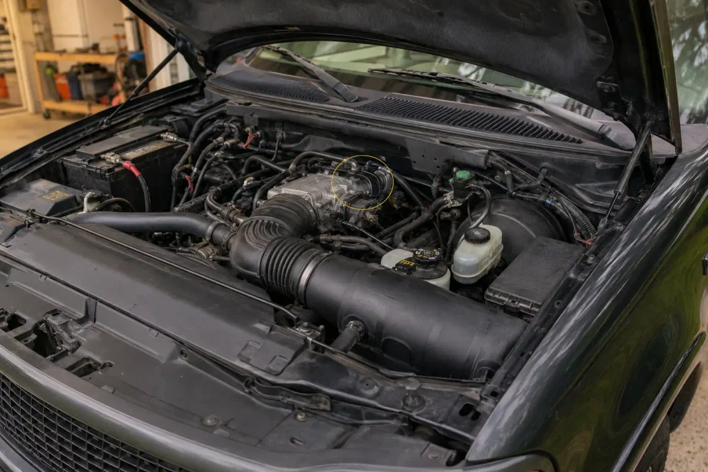 Ford F150 idle air control valve location near throttle body