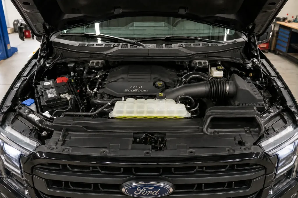 Ford F150 Oil Type Chart: Generations and Engines 1997–2026 2 Ford F-150 oil type chart engine bay reference photo