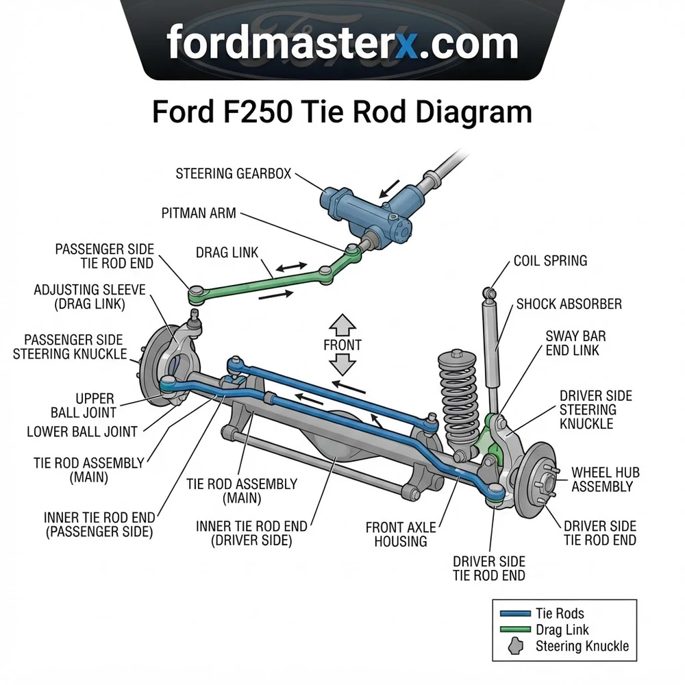 ford f250 tie rod diagram diagram with labeled components and explanations