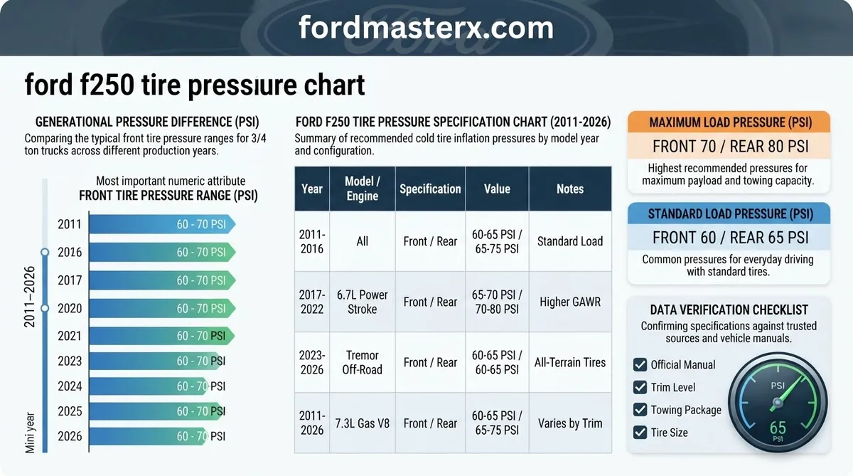 Ford F250 Tire Pressure Specification Chart By Year (2011–2026) 3 ford f250 tire pressure chart