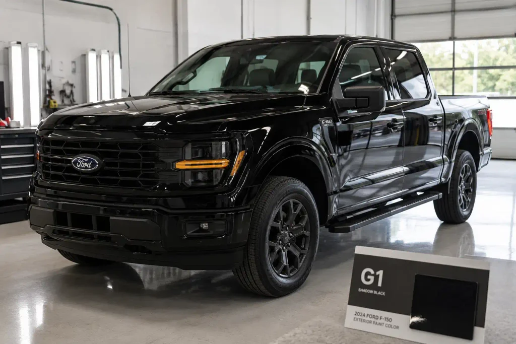 Ford G1 paint code Shadow Black finish on Ford F-150