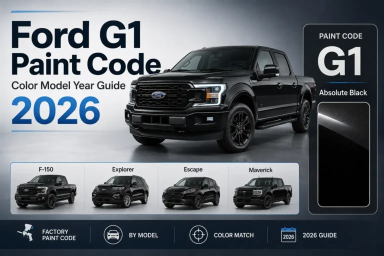 Ford G1 Paint Code Color: Model Year Guide 2026