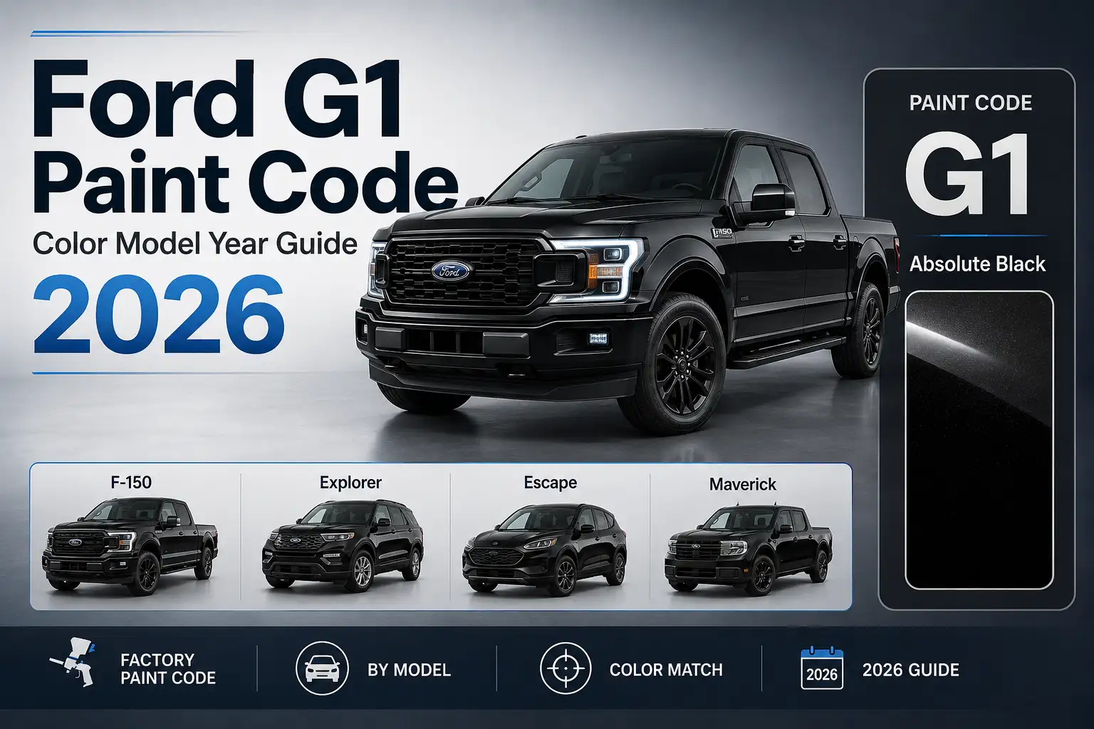 Ford G1 Paint Code Color: Model Year Guide 2026