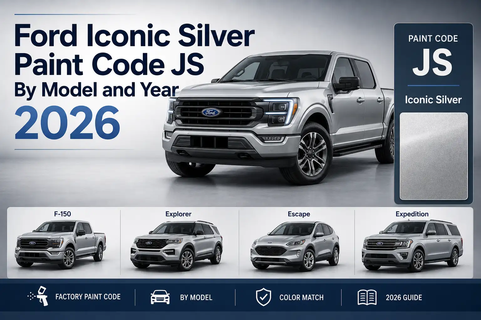 Ford Iconic Silver Paint Code JS by Model and Year 2026