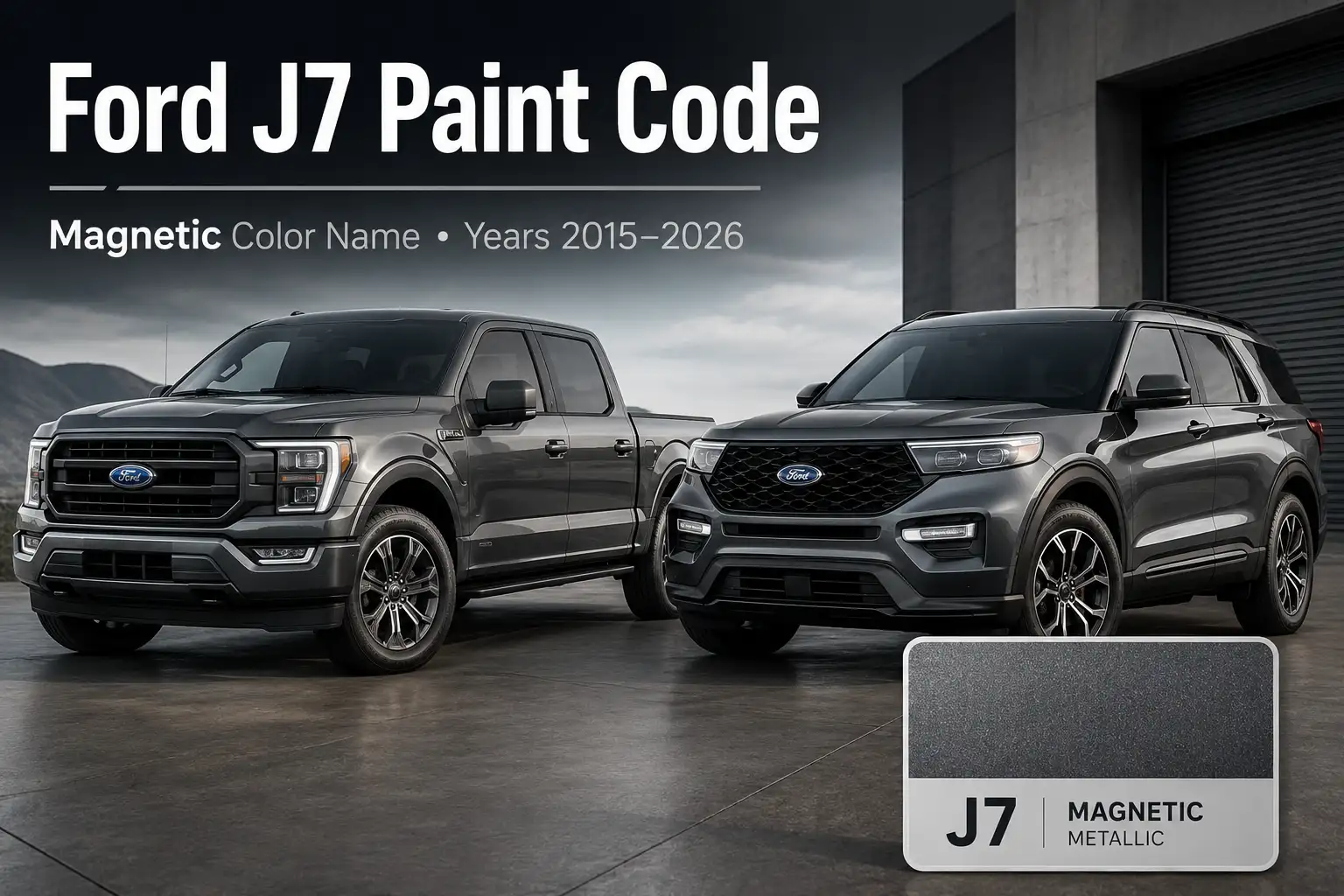 Ford J7 Paint Code: Magnetic Color Name And Years