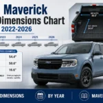 Ford Maverick Bed Dimensions Chart by Year 2022 to 2026