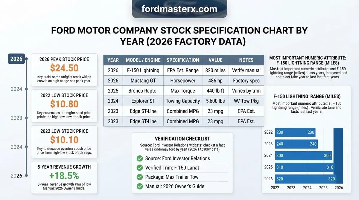 Ford Motor Company Stock Specification Chart By Year (2026 Factory Data) 3 ford motor company stock chart
