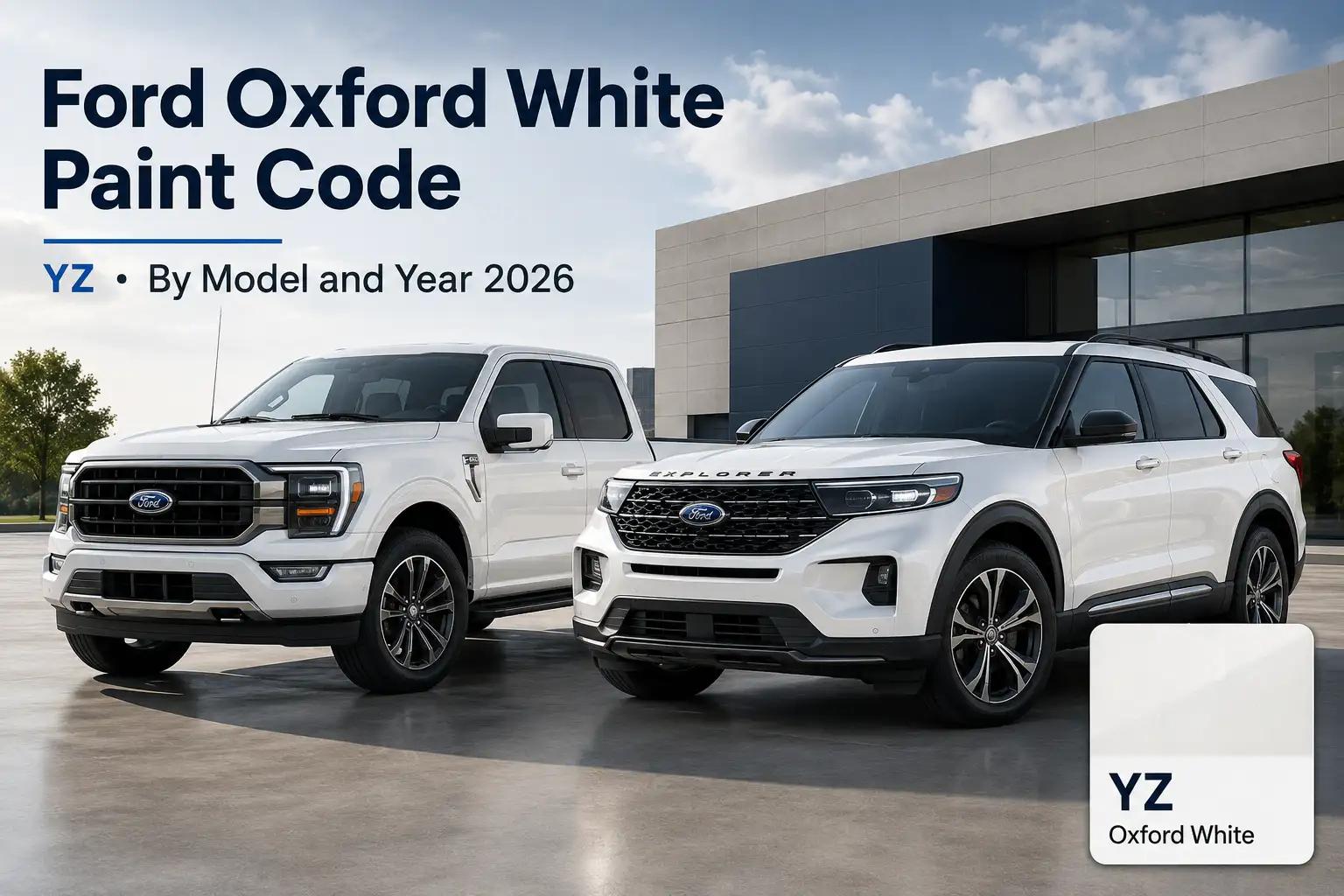 Ford Oxford White Paint Code YZ by Model and Year 2026 1 Ford Oxford White Paint Code YZ by Model and Year 2026