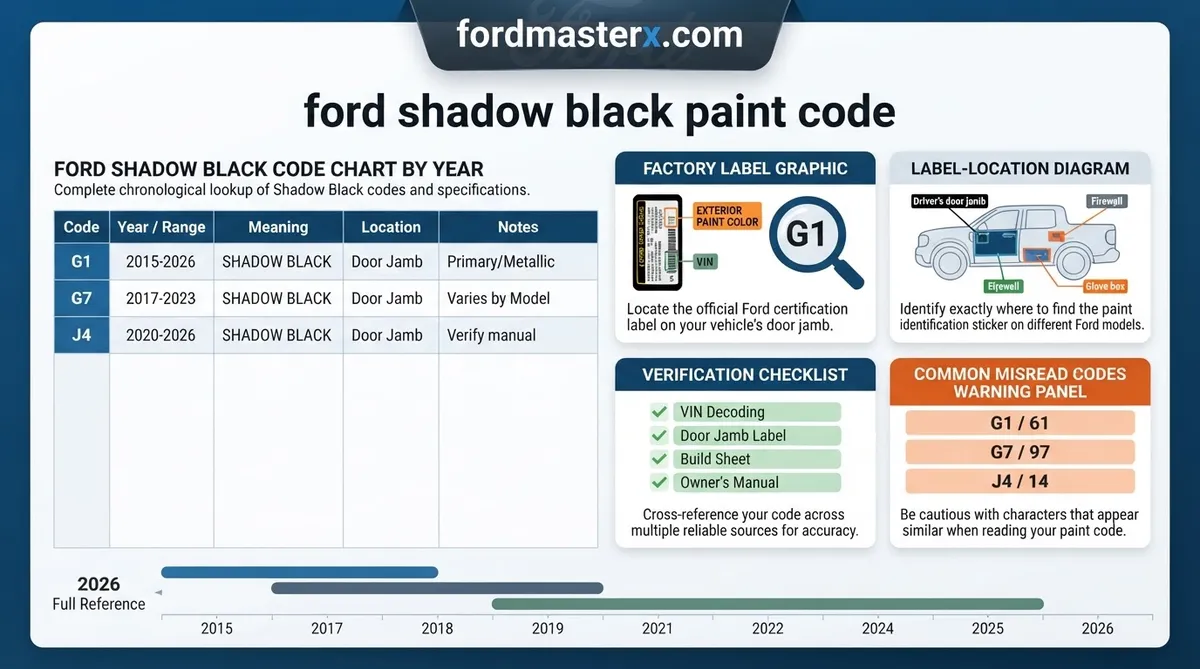ford shadow black paint code