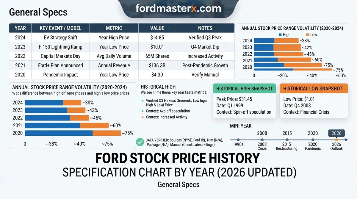 ford stock price history chart