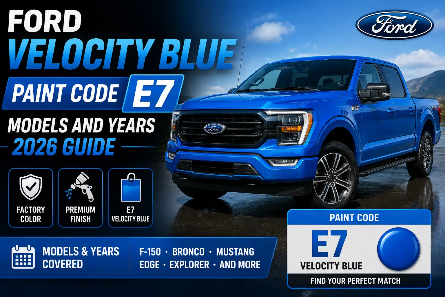 Ford Velocity Blue Paint Code E7: Models and Years 2026 1 Ford Velocity Blue Paint Code E7 Models and Years 2026