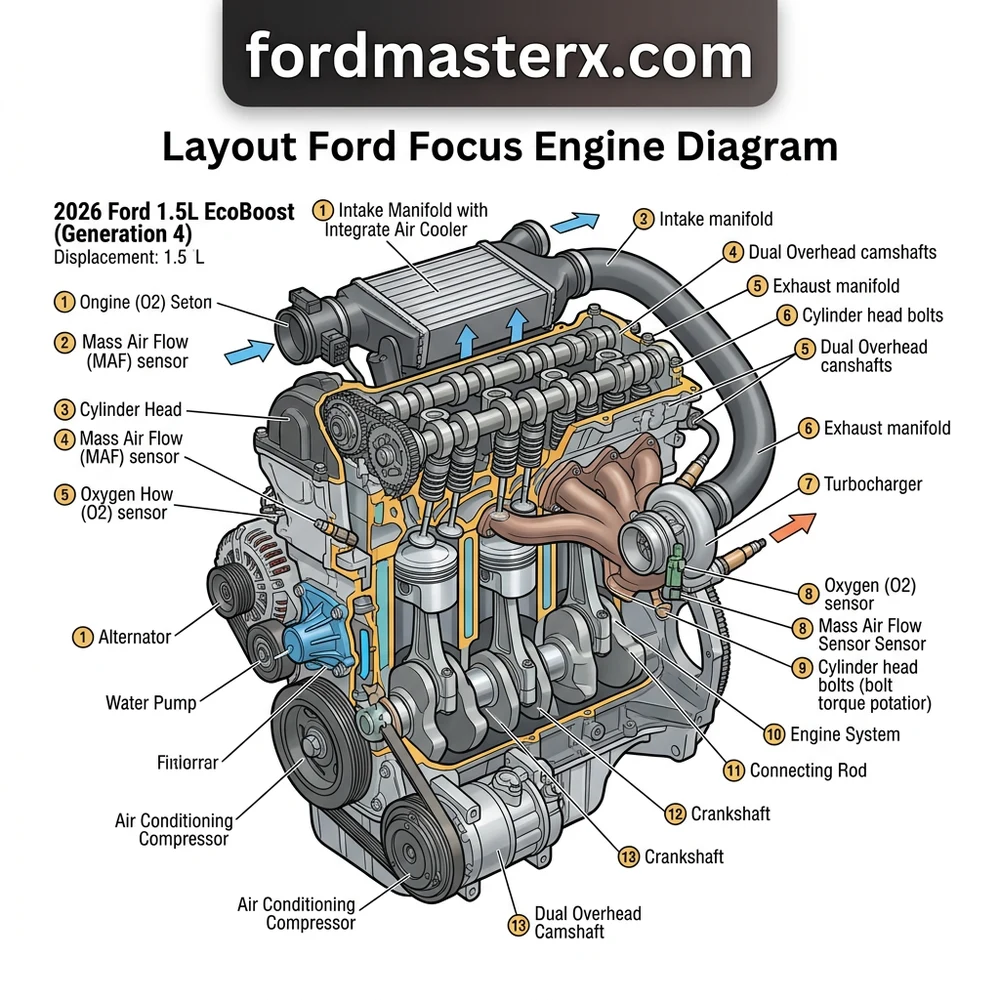 layout ford focus engine diagram diagram with labeled components and explanations