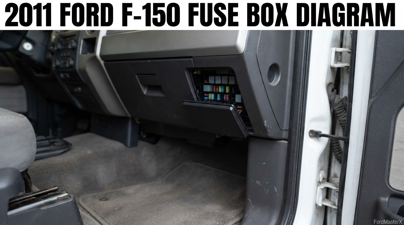 2011 Ford F-150 Fuse Box Diagram: Cabin and Under-Hood Charts 1 2011 ford f150 fuse box diagram reference chart from FordMasterX