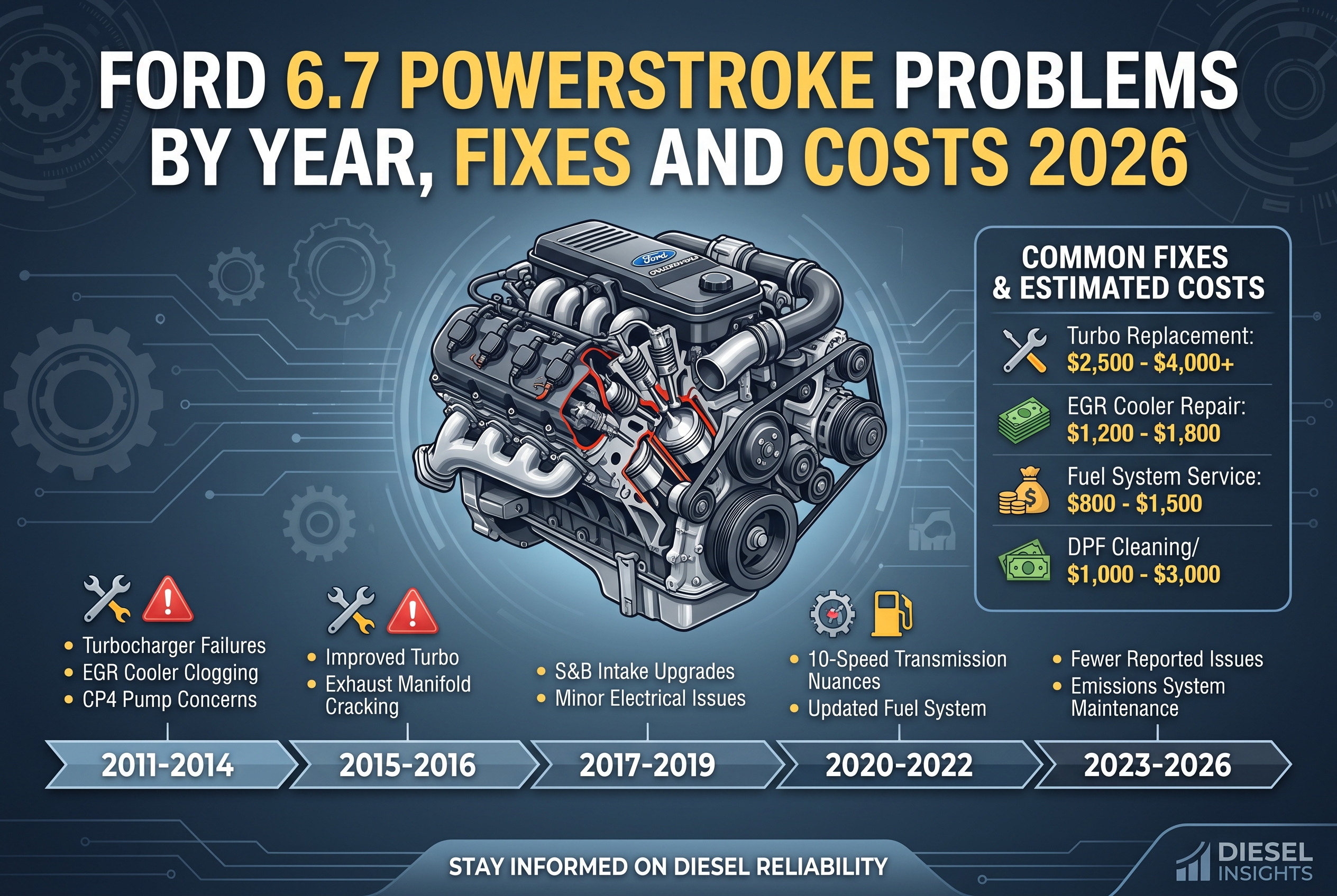 Ford 6.7 Powerstroke Problems by Year, Fixes and Costs 2026 1 Ford 6.7 Powerstroke Problems by Year, Fixes and Costs