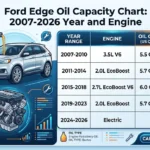 Ford Edge Oil Capacity Chart: 2007-2026 Year and Engine