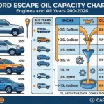Ford Escape Oil Capacity Chart: Engines and All Years 2001-2026
