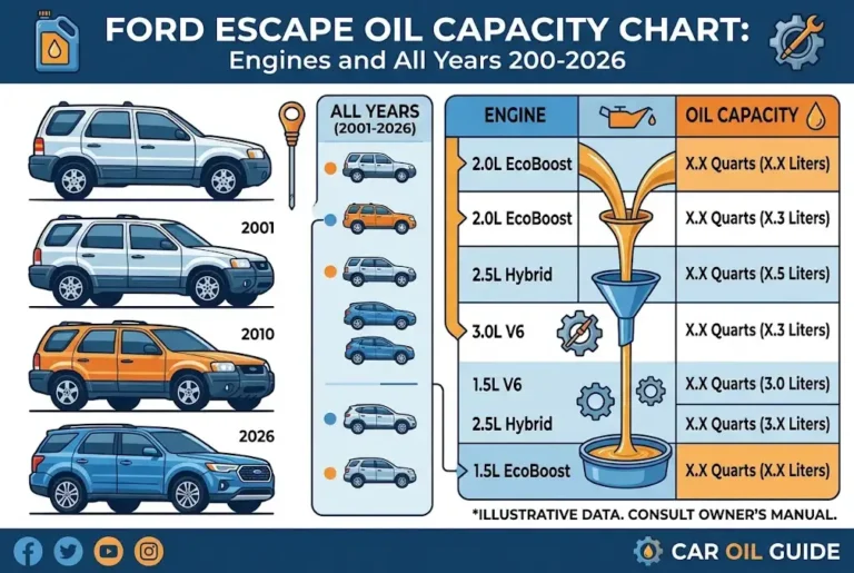 Ford Escape Oil Capacity Chart: Engines and All Years 2001-2026 8 Ford Escape Oil Capacity Chart: Engines and All Years 2001-2026