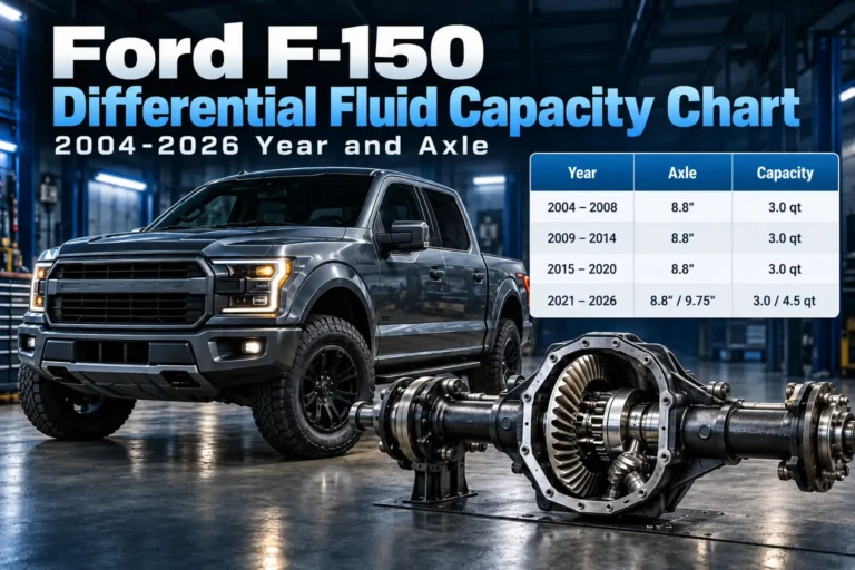 Ford F-150 Differential Fluid Capacity Chart: 2004-2026 Year and Axle 7 Ford F-150 Differential Fluid Capacity Chart: 2004-2026 Year and Axle