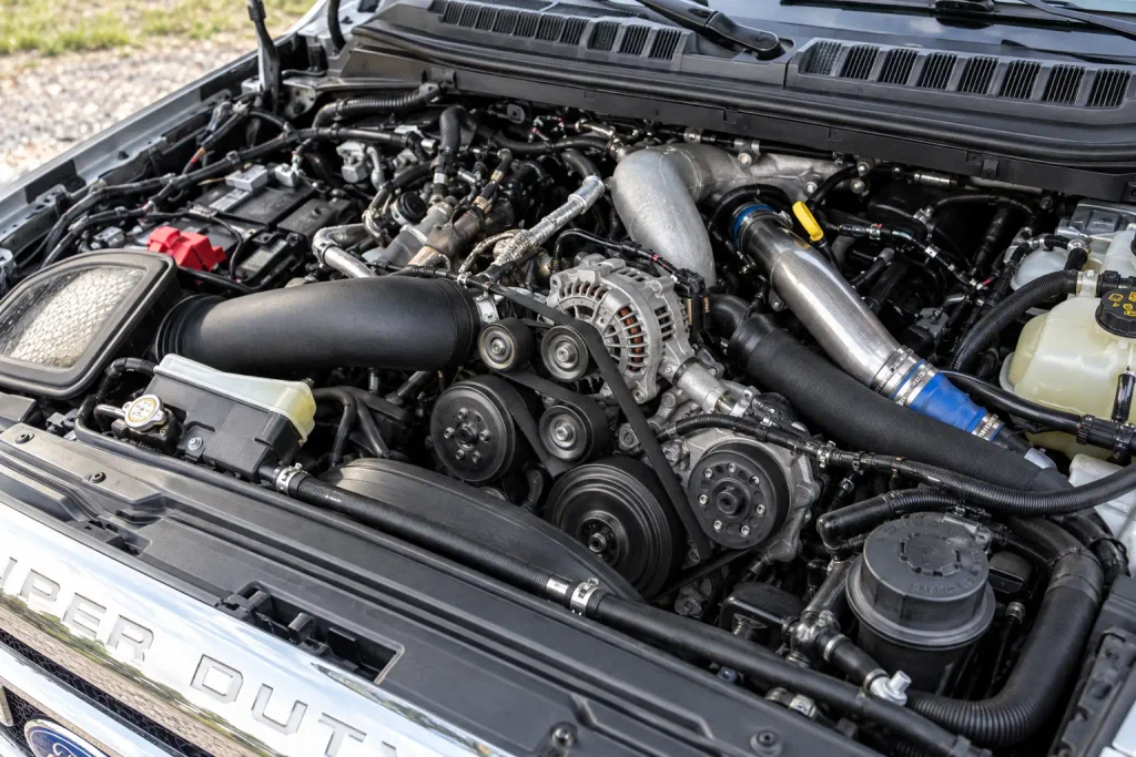 Ford F250 Alternator Amp Chart: 1999-2026 Year and Engine 2 Ford F-250 alternator location in Powerstroke engine bay