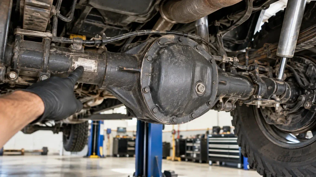 Ford F250 Differential Fluid Capacity Chart: 2017-2026 Year and Axle 3 Ford F250 rear differential housing and axle identification points