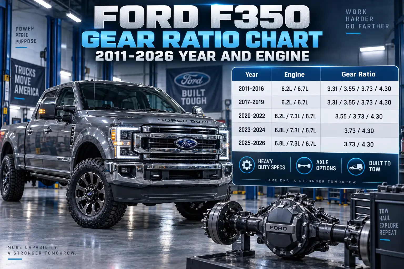 Ford F350 Gear Ratio Chart: 2011-2026 Year and Engine 1 Ford F350 Gear Ratio Chart: 2011-2026 Year and Engine