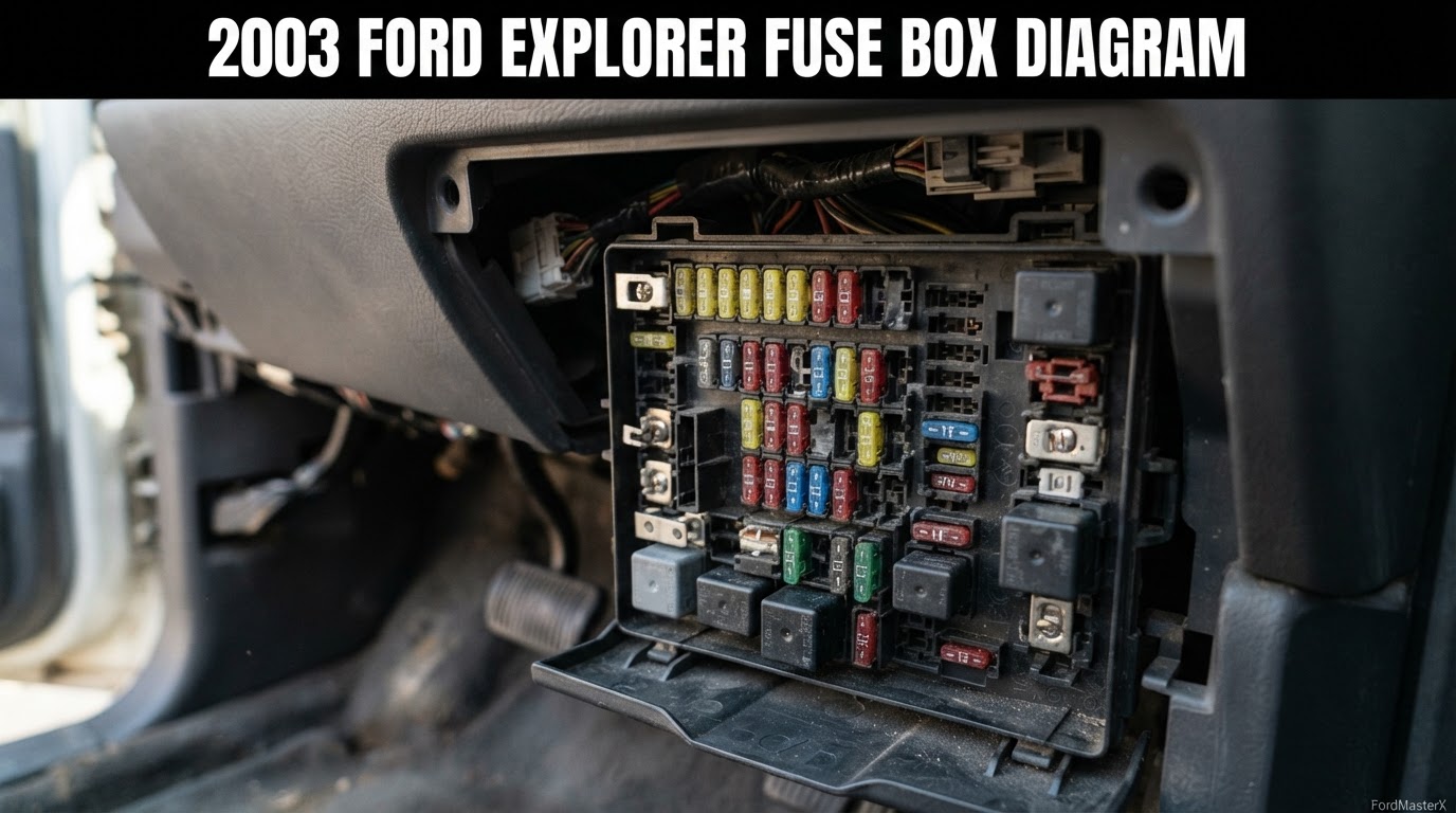 2003 Ford Explorer Fuse Box Diagram: Complete Fuse and Relay Guide 1 2003 ford explorer fuse box diagram reference chart from FordMasterX