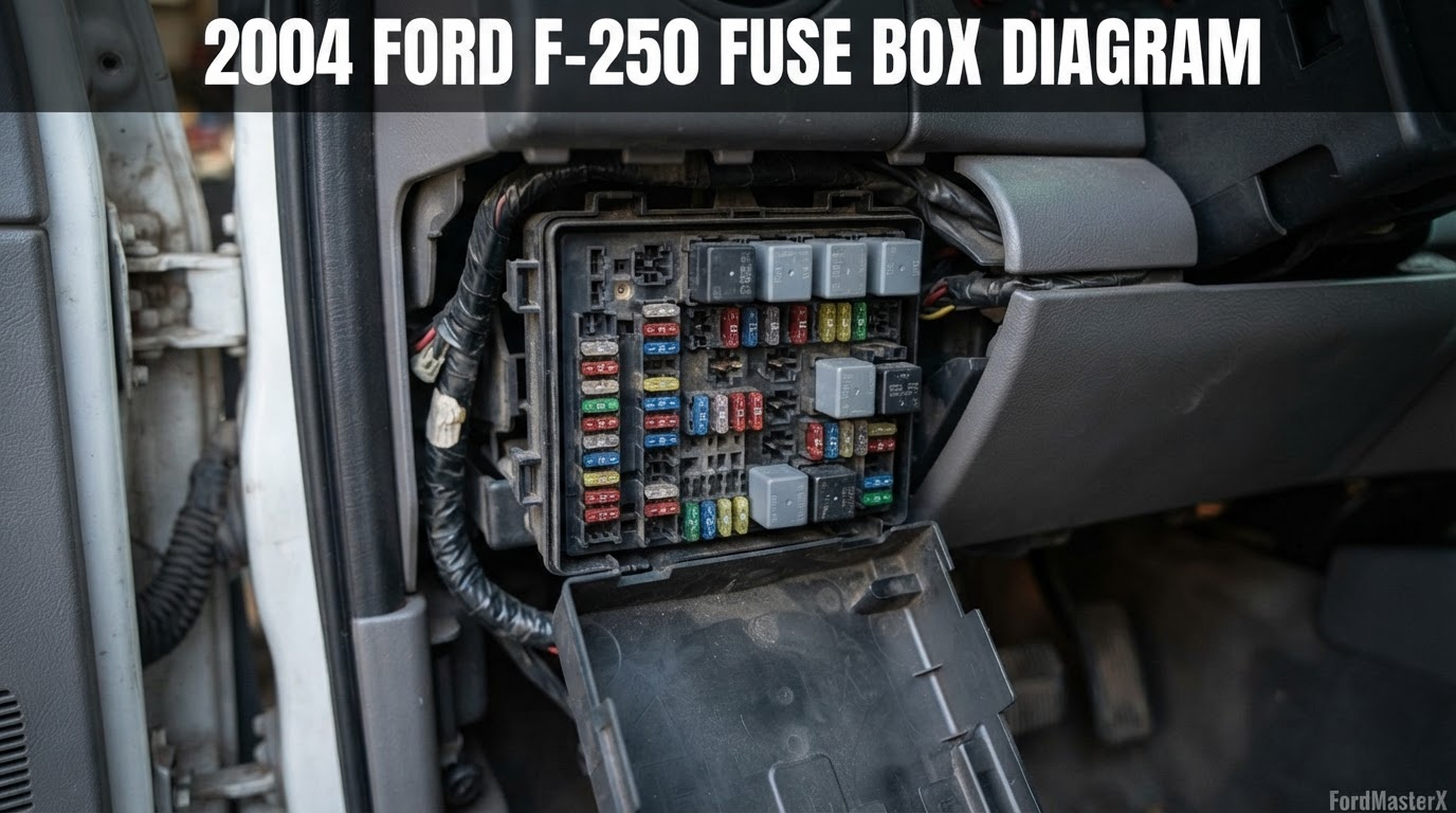 2004 Ford F-250 Fuse Box Diagram: Every Fuse and Amp Rating 1 2004 ford f250 fuse box diagram reference chart from FordMasterX
