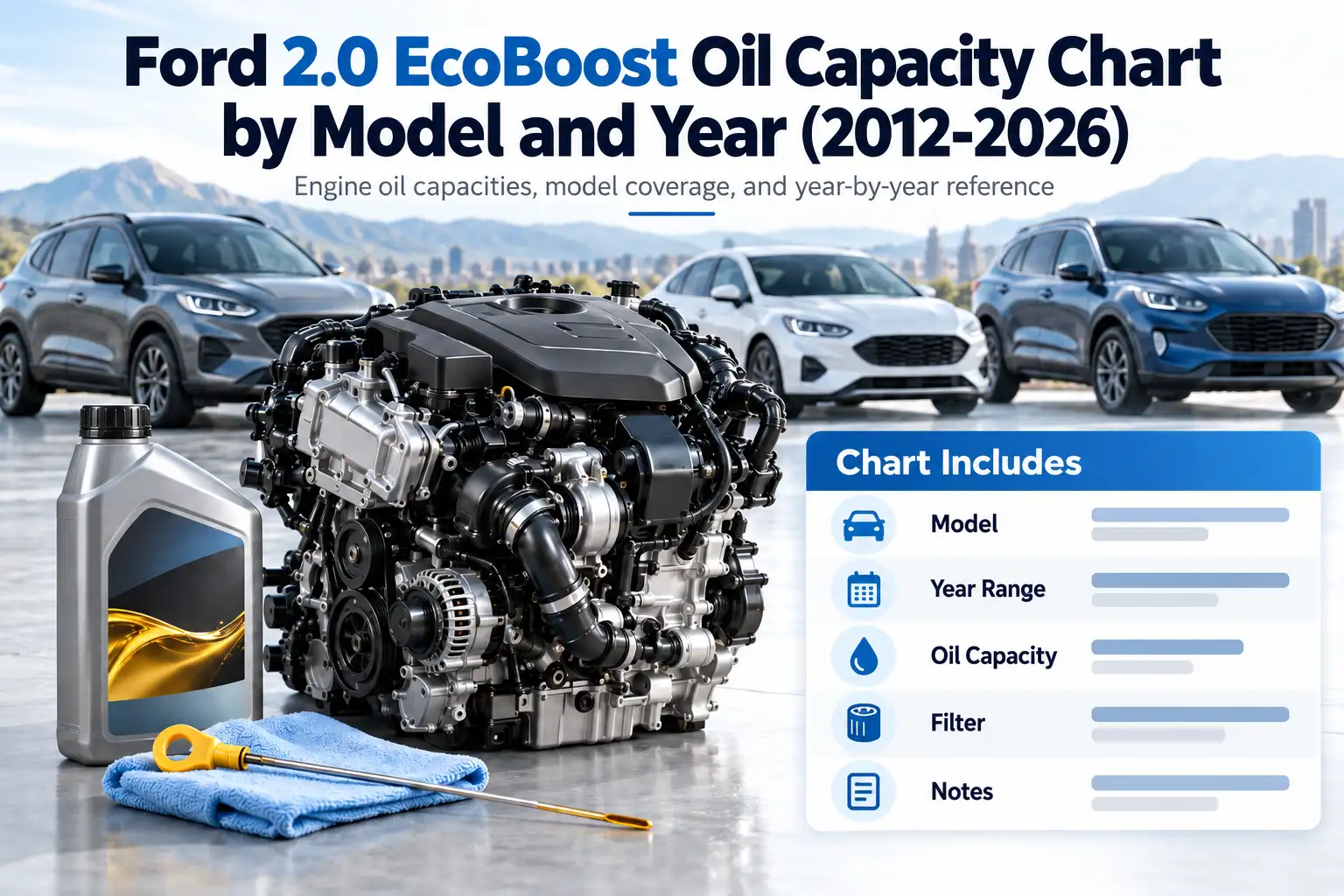 Ford 2.0 EcoBoost Oil Capacity Chart by Year