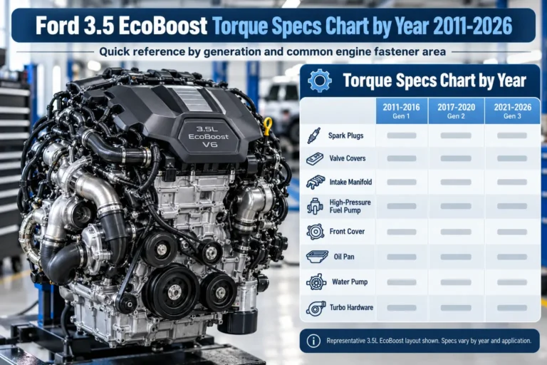 Ford 3.5 EcoBoost Torque Specs Chart by Year 2011-2026 7 Ford 3.5 EcoBoost Torque Specs Chart by Year 2011-2026