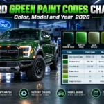 Ford Green Paint Codes Chart: Color, Model and Year 2026