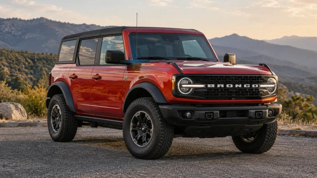 Ford Hot Pepper Red Paint Code EA and Color Matching Guide 2026 2 2023 Ford Bronco in Hot Pepper Red paint code EA outdoors
