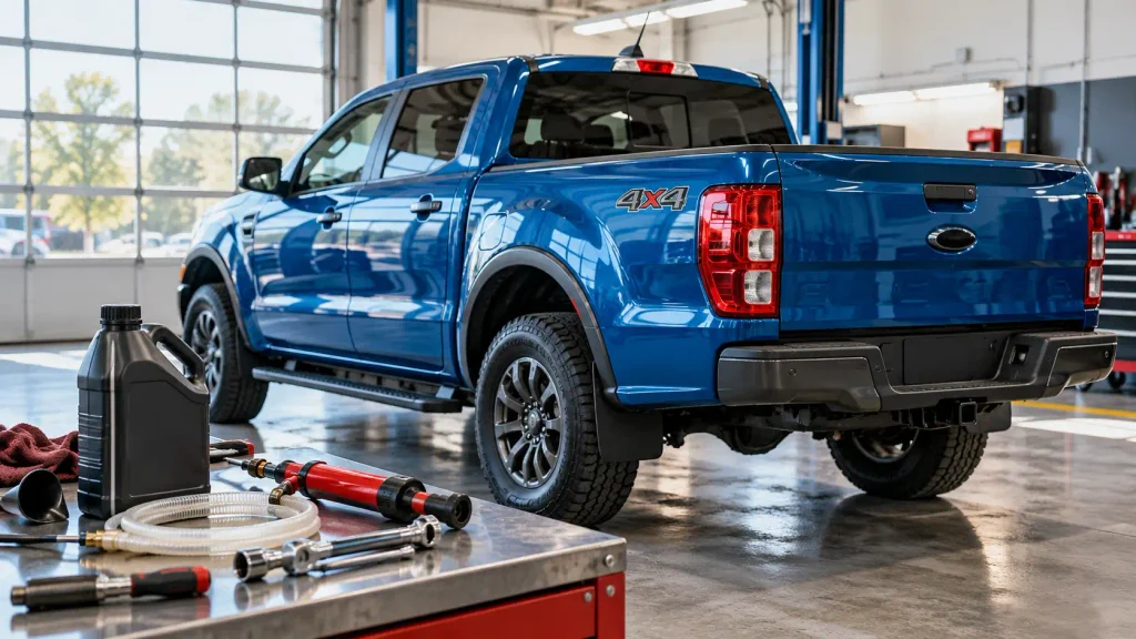Ford Ranger Differential Fluid Capacity by Year: 2026 Axle Type 2 2022 Ford Ranger with differential gear oil tools for a fluid capacity guide